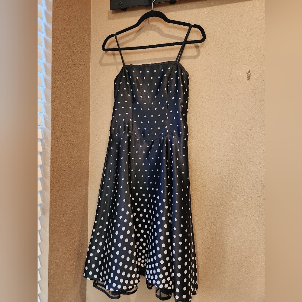 Dressbarn black/white polka dot dress
